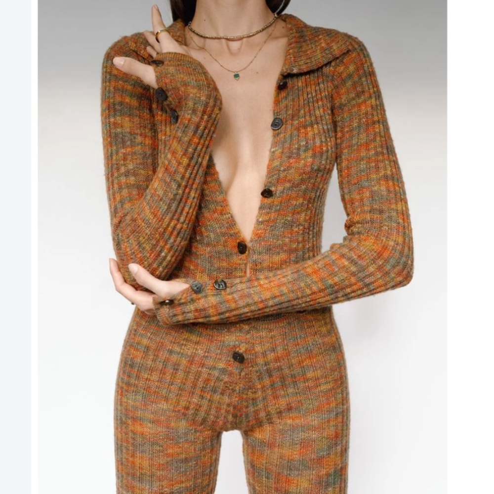 NWT RUVE Vaona Knit Long Sleeves Top & Short Set Romer - Multi Color - Picture 3 of 11